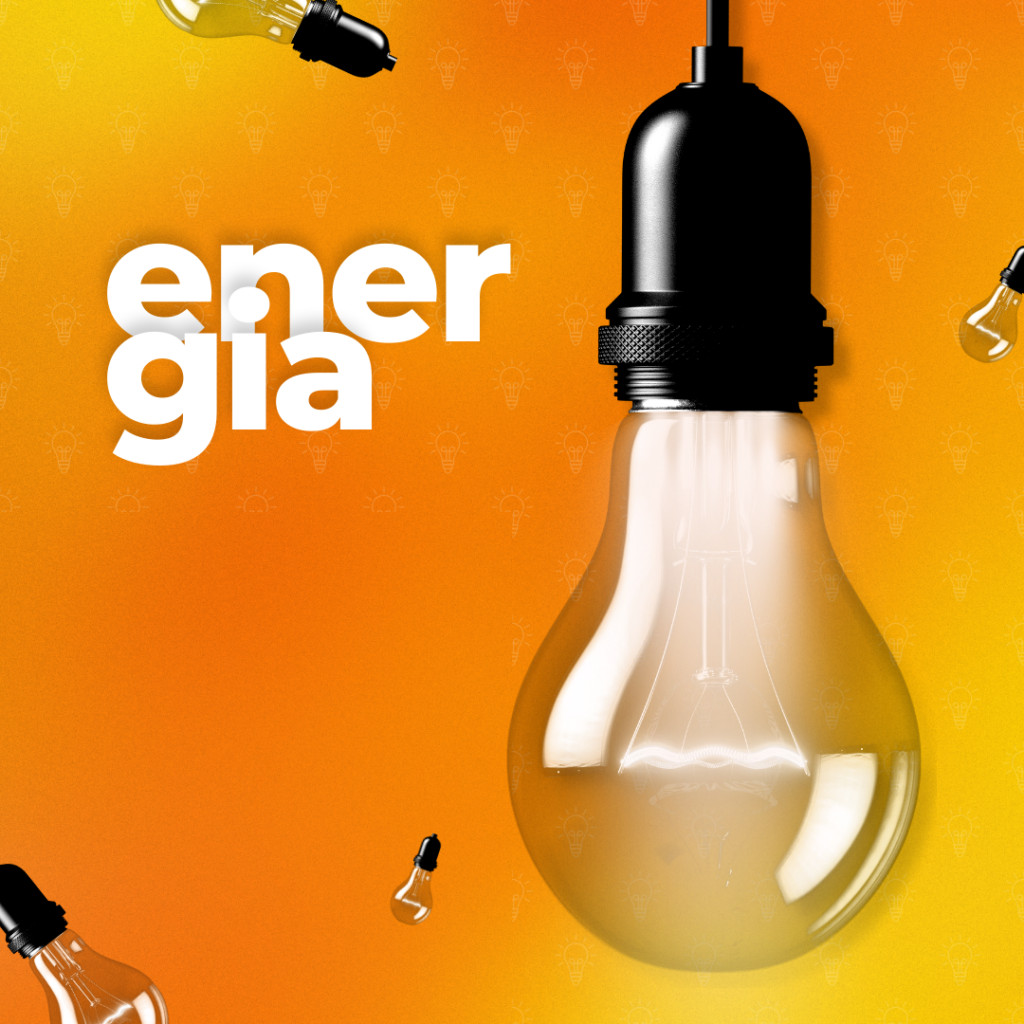 Instagram post dia mundial da energia ousado laranja e amarelo