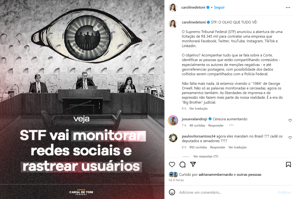 1718711411 620 Oposicao Critica Decisao do STF de Monitorar Redes Sociais