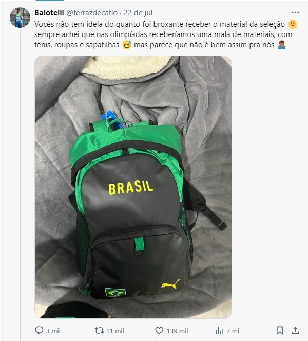 Atleta brasileiro critica material entregue para as Olimpiadas.jpg