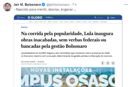Bolsonaro sobre Lula Nascido para mentir desviar enganar.png