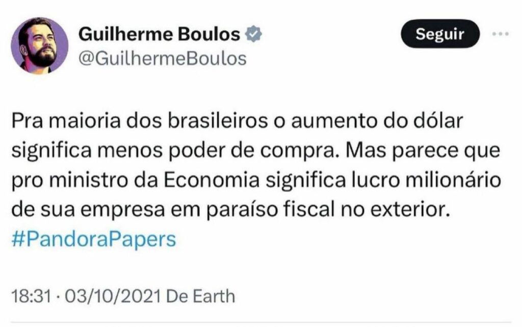 Eduardo Bolsonaro recupera post de Boulos sobre o dolar em