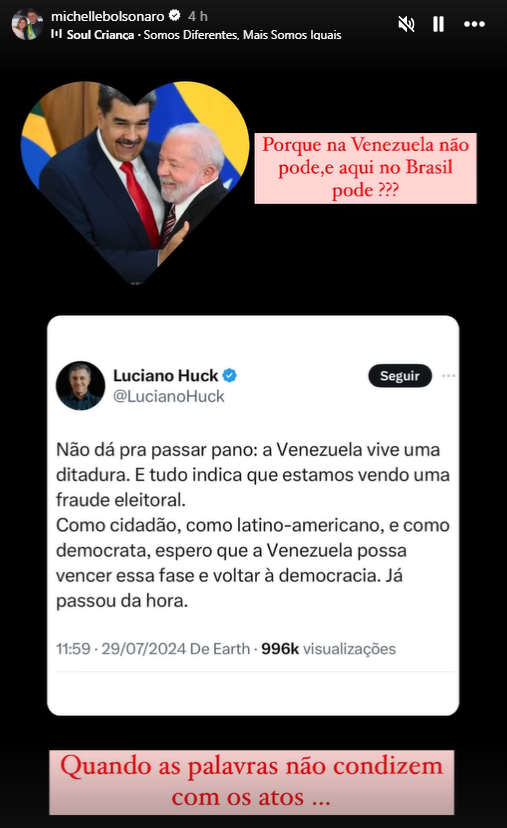 ‘Palavras nao condizem com atos diz Michelle sobre Luciano Huck.png