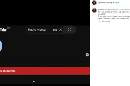 Apos Instagram canal de Marcal no YouTube tambem e derrubado.jpg