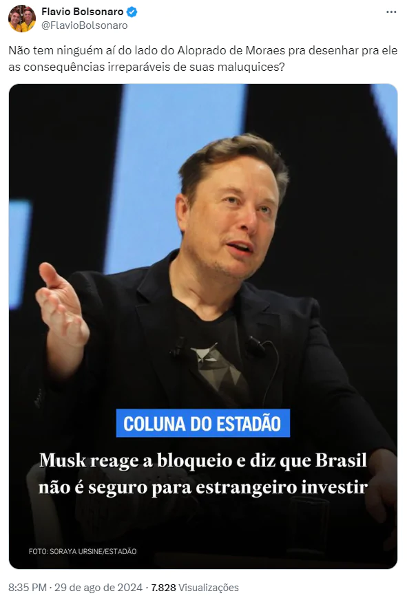 Flavio Bolsonaro sobre bloqueio do X Aloprado de Moraes.png