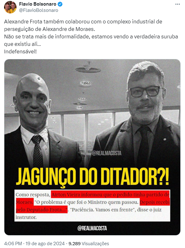 Frota surge como colaborador de Moraes Flavio dispara ‘Suruba.png