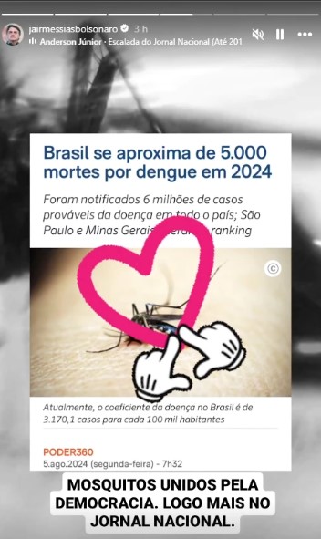 Jair Bolsonaro ironiza avanco da dengue no governo Lula.jpg