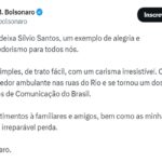 Imagem colorida de Mensagem de Jair Bolsonaro pela morte de Silvio Santos