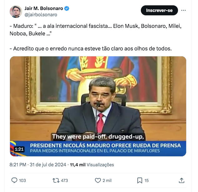 Jair Bolsonaro rebate Maduro Enredo nunca esteve tao claro.png