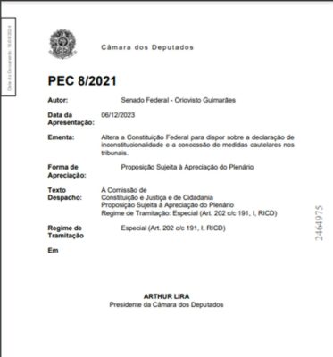 Documento Arthur Lira PEC