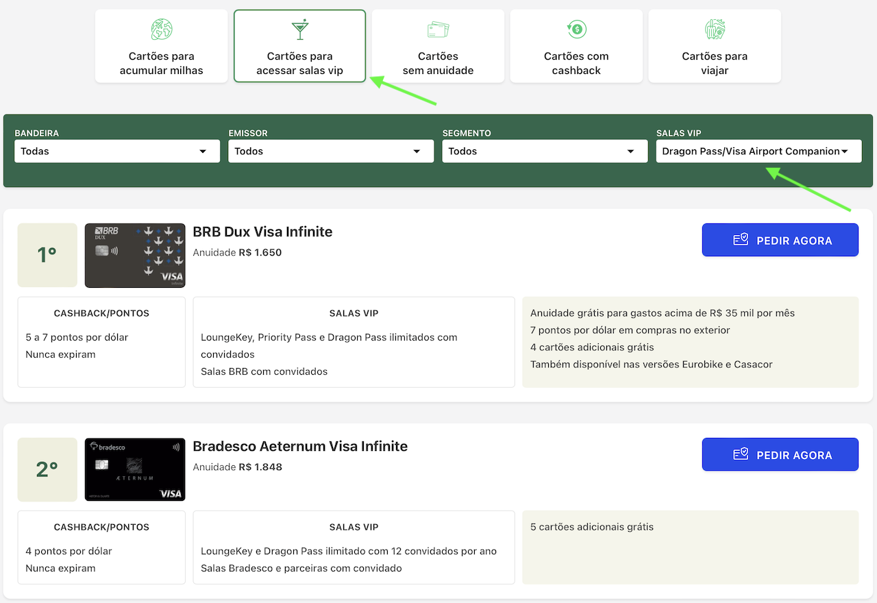 Ranking Melhores Cartões