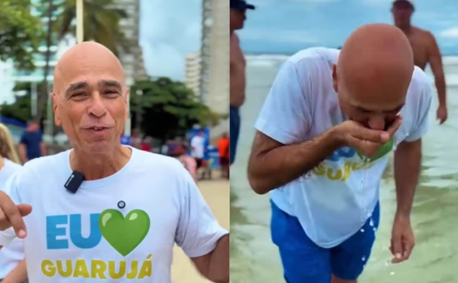 Prefeito de Guaruja surpreende ao beber agua do mar em.jpg