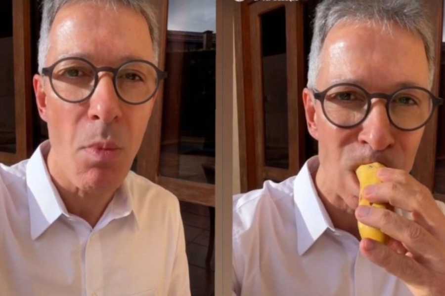 Zema ironiza Lula e come banana com casca em meio.jpg