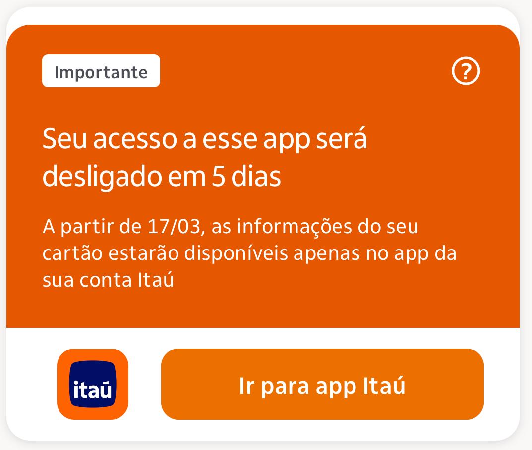 Itau vai encerrar aplicativo de cartoes em breve – veja.jpeg