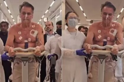 Bolsonaro aparece caminhando pela primeira vez no hospital apos cirurgia.jpg