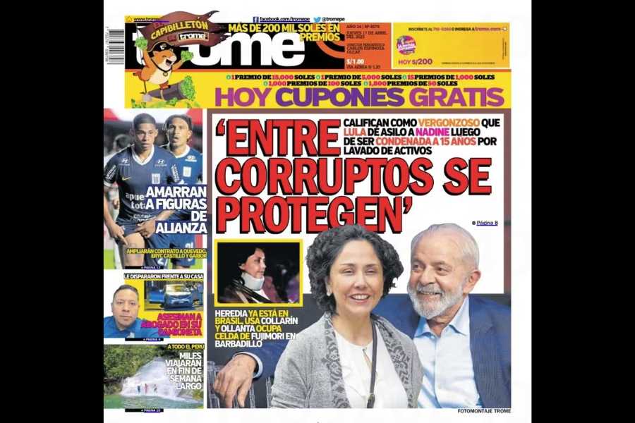 Corruptos se protegem asilo irregular Jornais do Peru condenam asilo.jpg