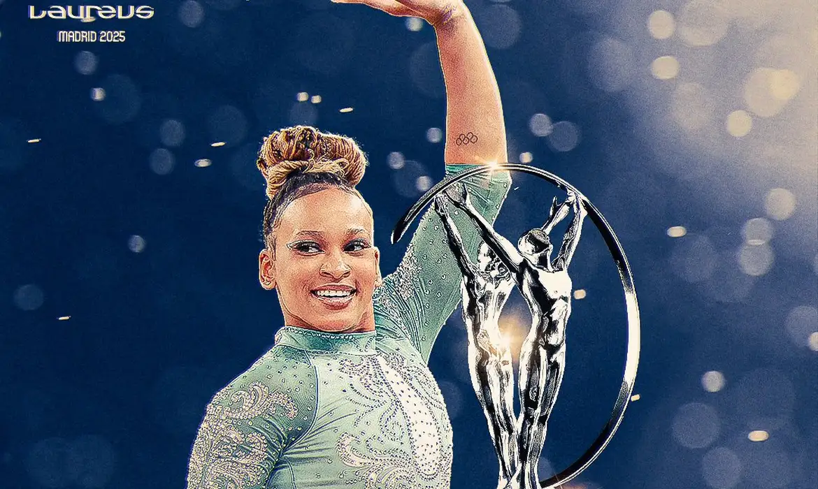 Rebeca-Andrade-é-a-maior-medalhista-do-país. Foto: © Reprodução-X / Laureus-tvt-news