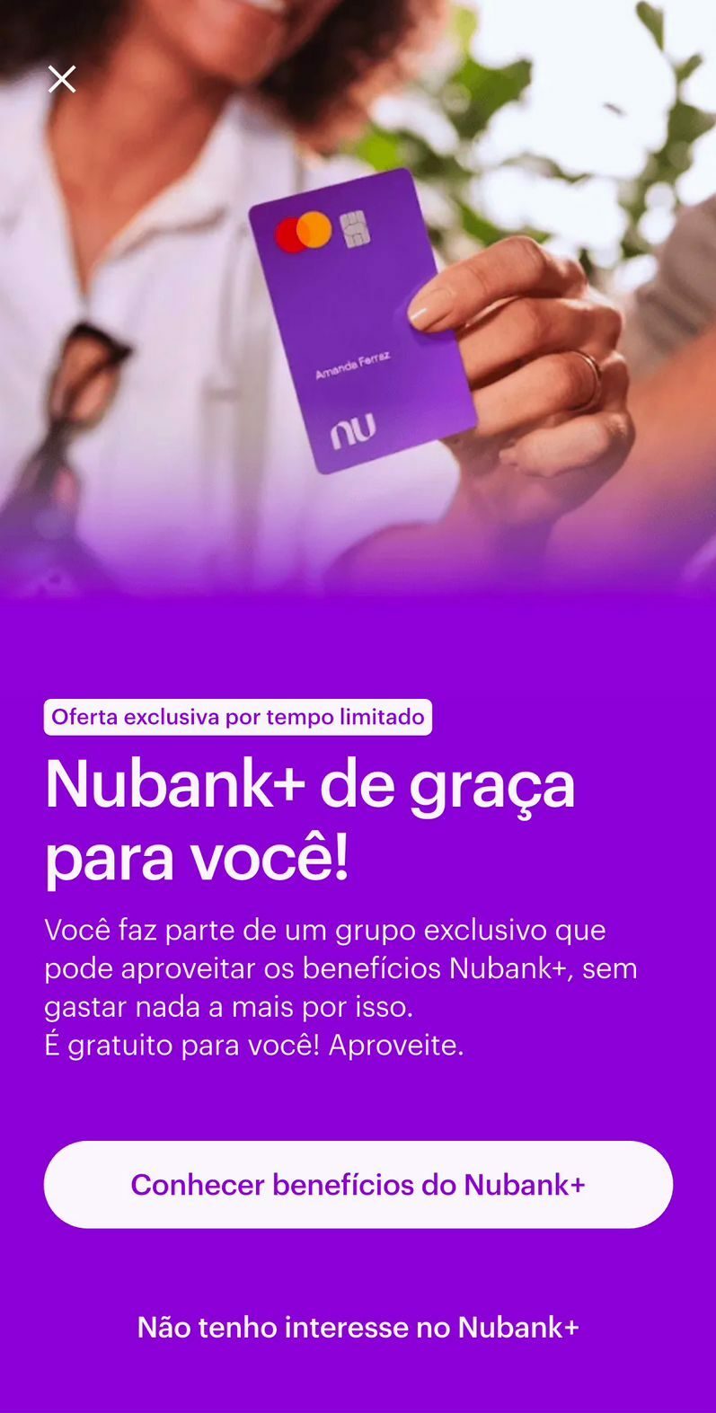Nubank oferece assinatura Nubank gratis para clientes selecionados.jpeg