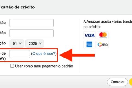 CVV do cartão solicitado em compra online.