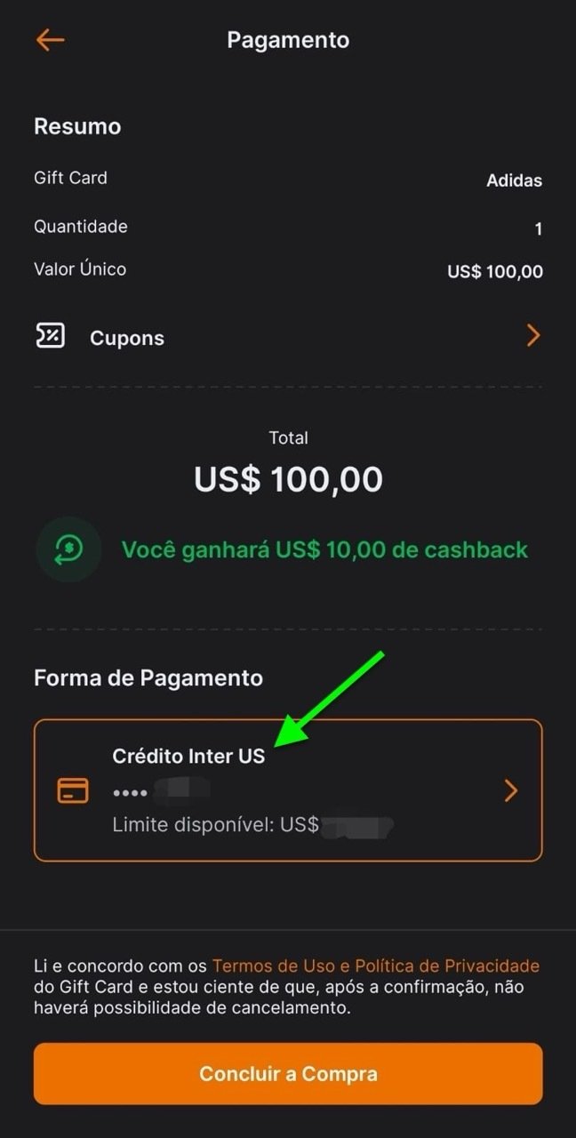 Inter libera pagamento de gift cards americanos com cartao de.jpeg
