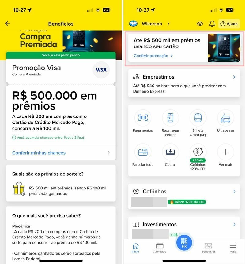 Mercado Pago e Visa