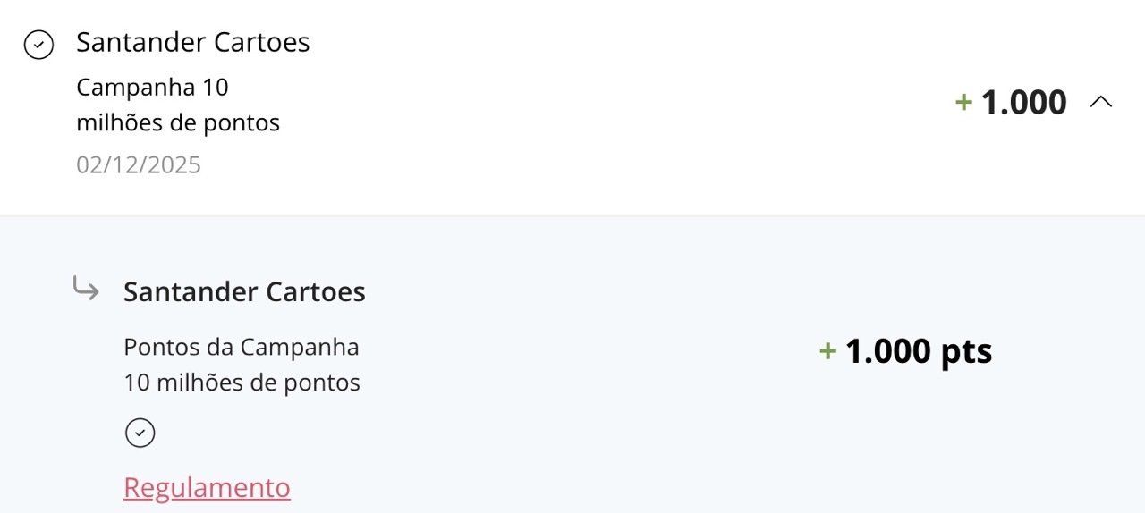 Olho na conta! Santander credita prêmio da oferta de 1.000 pontos grátis 2 1765228294 483 Olho na conta Santander credita premio da oferta de 1000